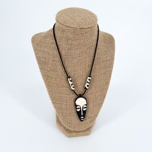 Authentic African Tribal Face Mask Beaded Necklace